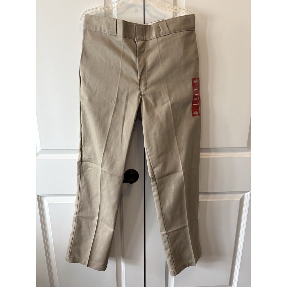 Dickies 874 Flex Work Pants Mens 34x32 Khaki Original Fit Stretch New With Tags
